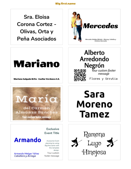 plantilla de gafete con nombre para Etiquetas adhesivas para gafetes Post-it 2800-M 2800-N 2800-O Compatible Template