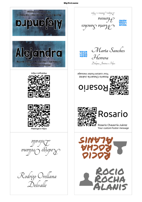 plantilla de gafete con nombre para Tarjetas de Mesa DECAdry OCB 3713 Compatible Template