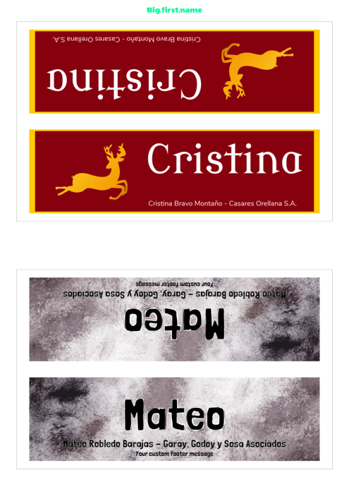 plantilla de gafete con nombre para Tarjetas de Mesa Sigel DP049 Compatible Template
