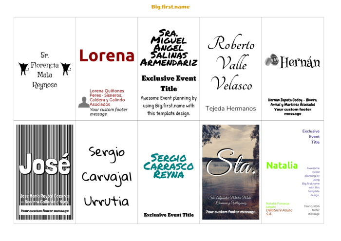 plantilla horizontal de gafete con nombre para Insertos para Gafetes Sigel LP898 Sigel ZB211 Compatible Template