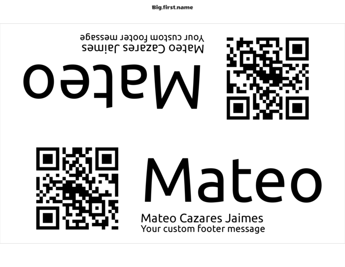 plantilla de gafete con nombre para Tarjetas de Mesa Grandes Very 5309 Compatible Template