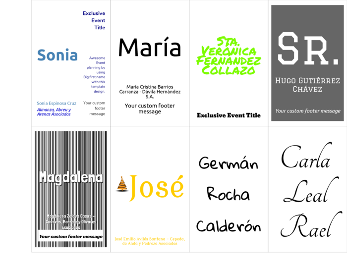 plantilla horizontal de gafete con nombre para Inserto de papel clásico para gafete PC Nametag 4" x 2,5" N8MPWB Compatible Template