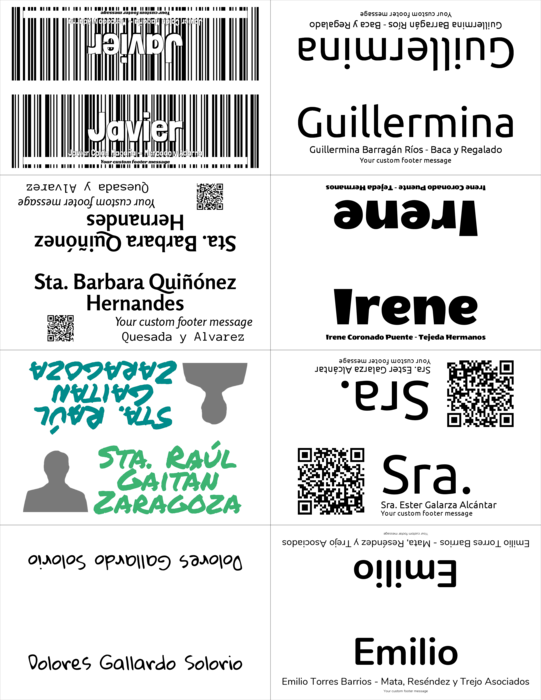 plantilla de gafete con nombre para BadgePro BS-F Omar TS-Tarjetas de Mesa Compatible Template