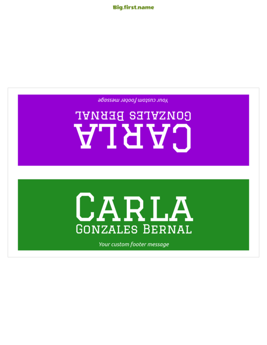 plantilla de gafete con nombre para LETTER Triple Pliegue Compatible Template