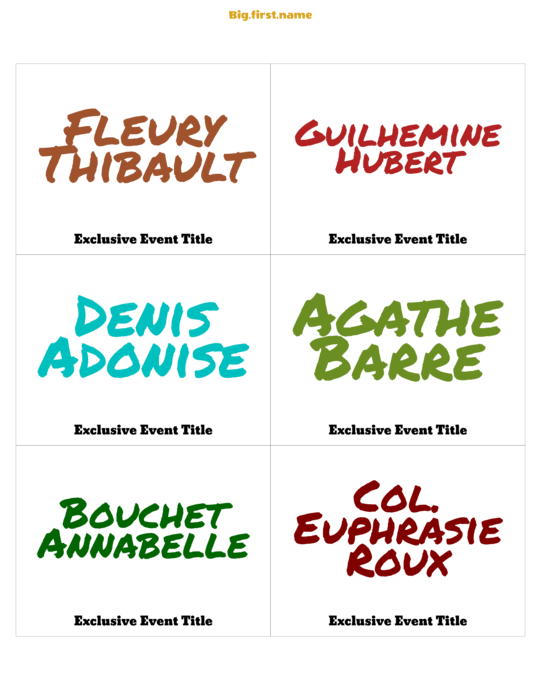 design de badge nominatif Feutre Coloré