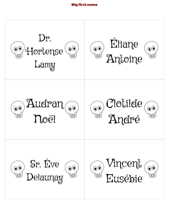 design de badge nominatif Marque-place Halloween