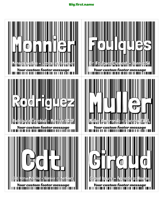 design de badge nominatif Code-Barres