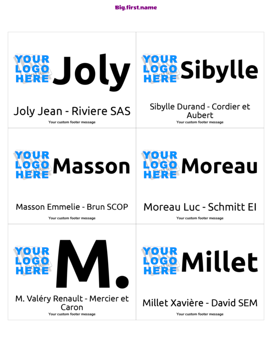 design de badge nominatif Grand Logo