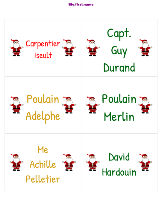 design de badge nominatif Fête de Noël