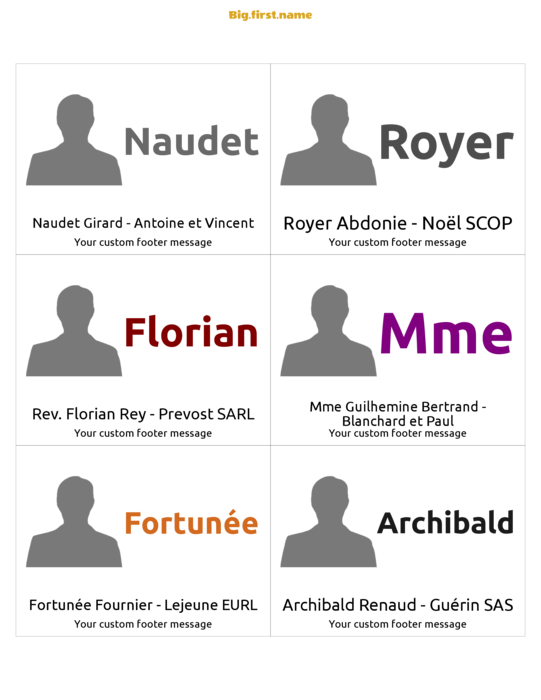 design de badge nominatif Grand Portrait