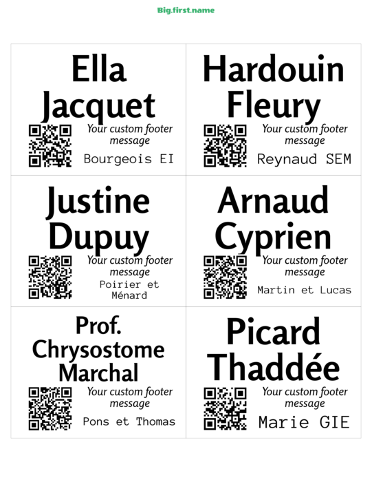 design de badge nominatif Petit QR Code
