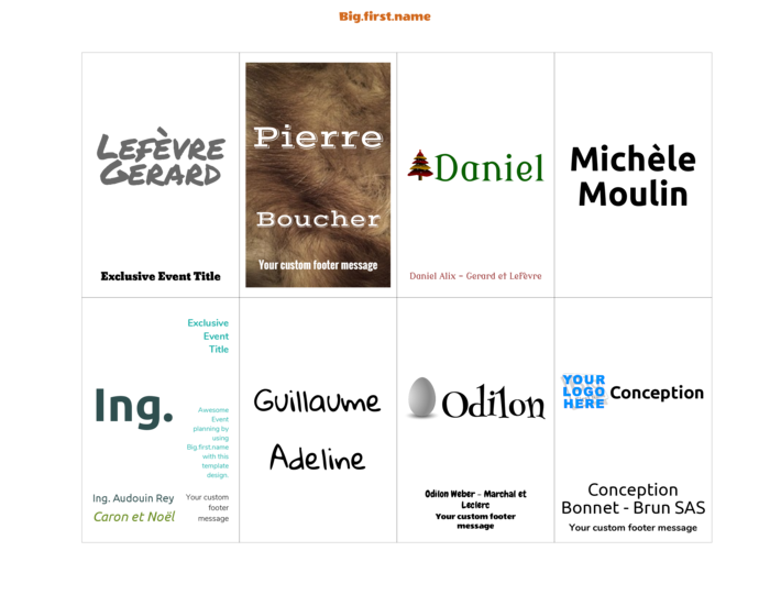 modèle de badge nominatif format paysage pour Very 5383, 5390, 74461, 74549, 74556 et pc, nametag N8SWB Compatible Template