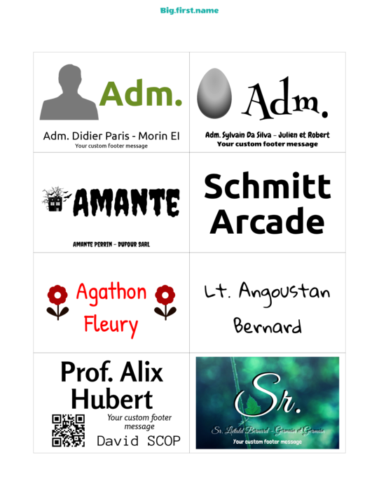 modèle de badge nominatif pour Very 5383, 5390, 74461, 74549, 74556 et pc, nametag N8SWB Compatible Template