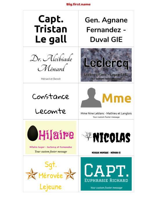 modèle de badge nominatif pour Inserts de badges nominatifs Very 74552 Compatible Template