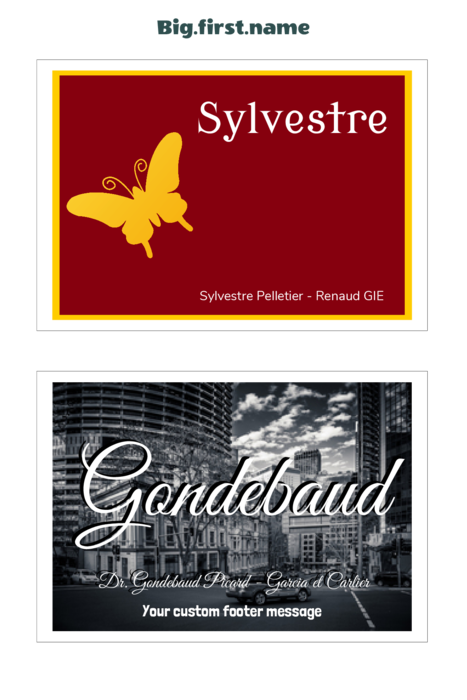 modèle de badge nominatif pour Badges nominatifs Very 5141, 5140, 5143 Compatible Template