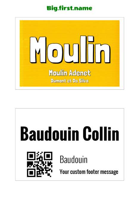 modèle de badge nominatif pour Étiquettes adhésives pour badges nominatifs Post-it 6200-NS 6200-OS Compatible Template