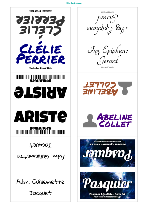 modèle de badge nominatif pour Marque-places DECAdry OCB 3713 Compatible Template