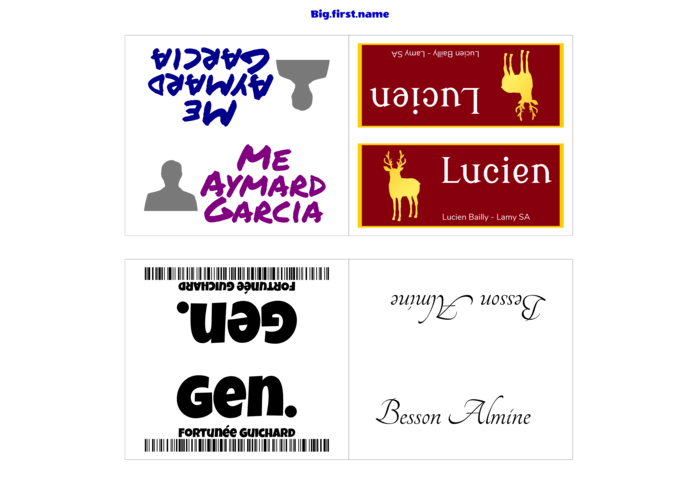modèle de badge nominatif pour Chevalets de table sigel DP001 Compatible Template