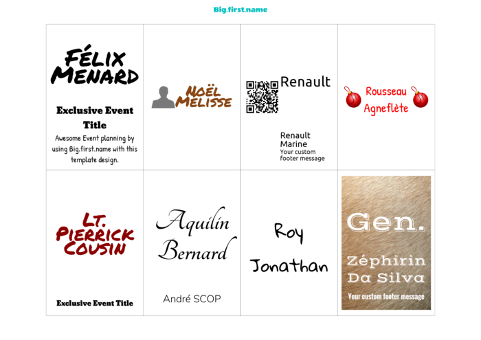 modèle de badge nominatif format paysage pour Recharges pour badges nominatifs sigel ZB213 Compatible Template
