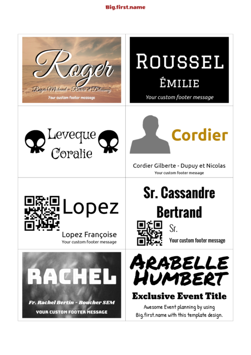 modèle de badge nominatif pour Recharges pour badges nominatifs sigel ZB213 Compatible Template