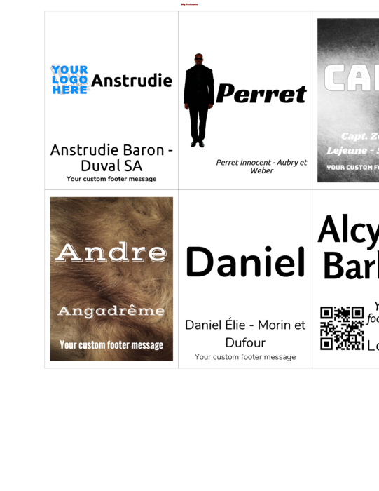 modèle de badge nominatif pour similaire aux badges portrait Avery 5384, Avery 5392, Avery 74459, Avery 74536, Avery 74540, Avery 74541 Compatible Template