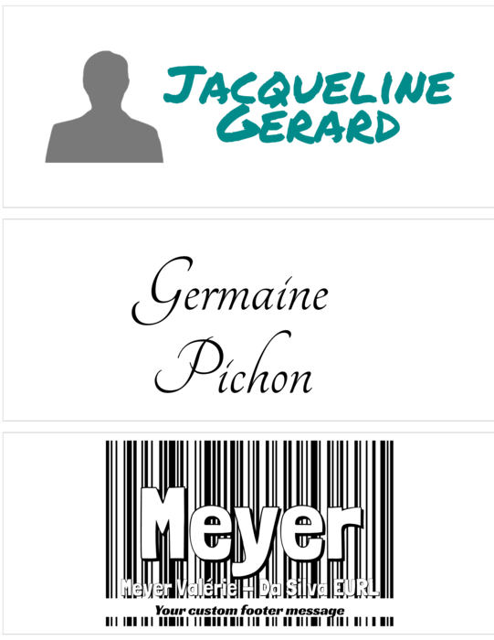modèle de badge nominatif pour LETTER Chevalet Bi-Pli Compatible Template