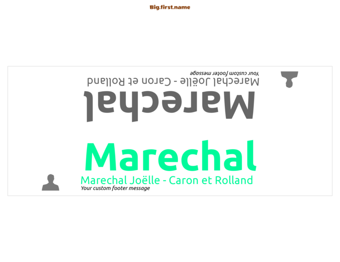modèle de badge nominatif pour LETTER Tri-Pli Papier Standard (paysage) Compatible Template