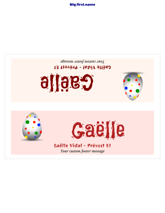 modèle de badge nominatif pour LETTER Tri-Pli Compatible Template