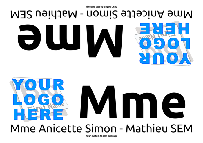 modèle de badge nominatif pour A4 Pli Simple Papier Standard Paysage Compatible Template