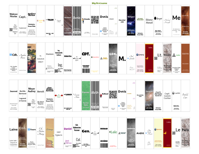 modèle de badge nominatif format paysage pour Similaire à Very 5167, 5267, 5667, 6467, 8167, 8567, 8667, 8867 Compatible Template