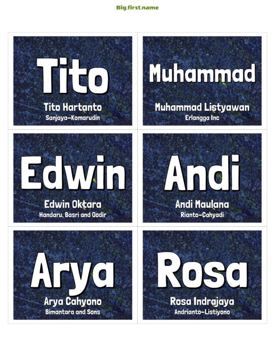 desain nametag name badge Name Badge Warna-Warni