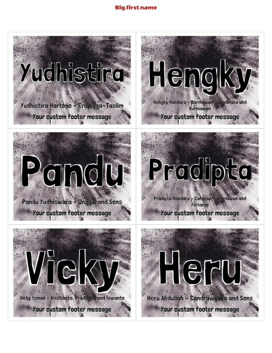 desain nametag name badge Rapat Berantakan