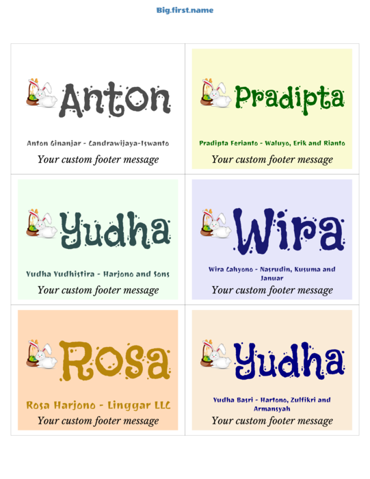 desain nametag name badge Perayaan Paskah Ceria