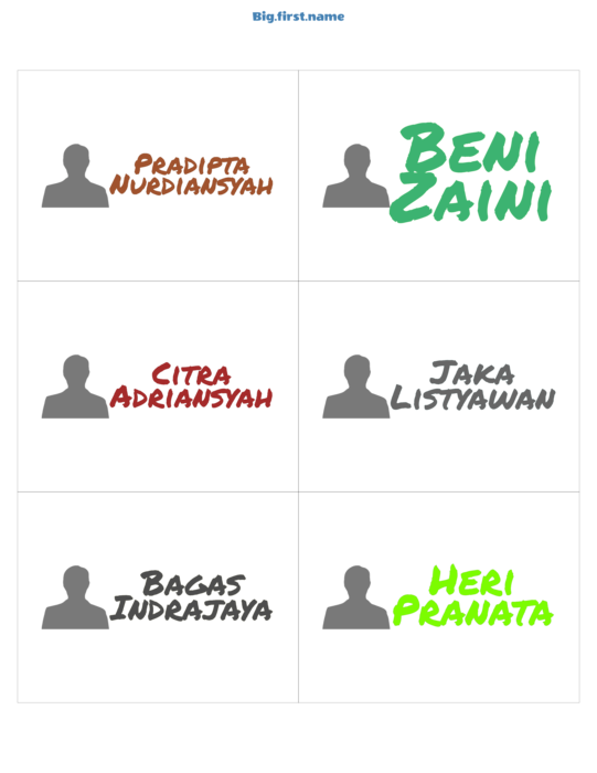 desain nametag name badge Texta Warna-Warni