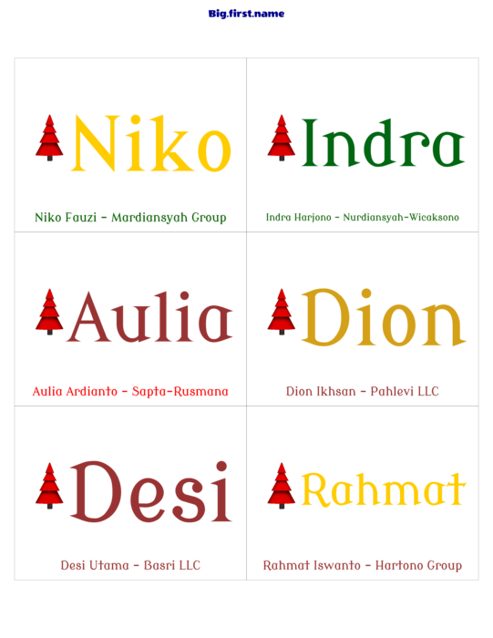 desain nametag name badge Makan Malam Natal