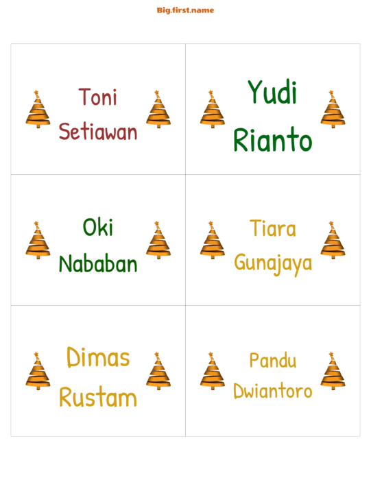desain nametag name badge Pesta Natal