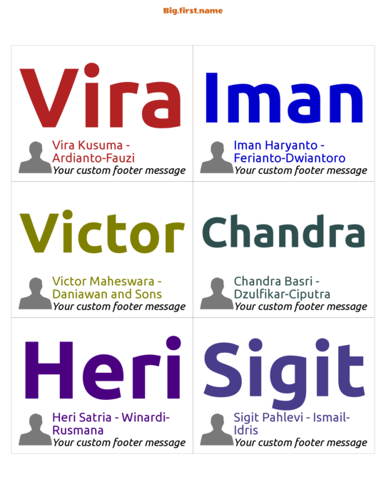 desain nametag name badge Warna Berani dengan Avatar