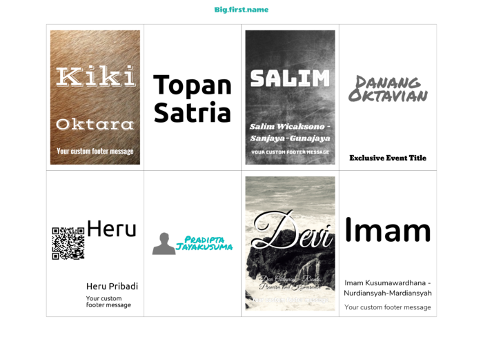 template nametag name badge landscape untuk Isian untuk Name Badge Sigel ZB213 Compatible Template