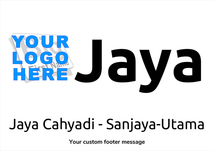 template nametag name badge landscape untuk Ukuran A5 Compatible Template