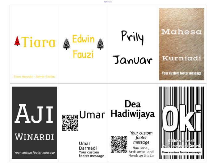 template nametag name badge landscape untuk PC Nametag Insert Name Tag Kertas Klasik 4" x 2-1, 2" N8MMWB Compatible Template