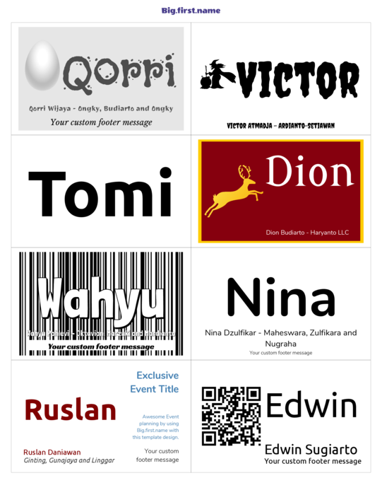 template nametag name badge untuk PC Nametag Insert Name Tag Kertas Klasik 4" x 2-1, 2" N8MMWB Compatible Template