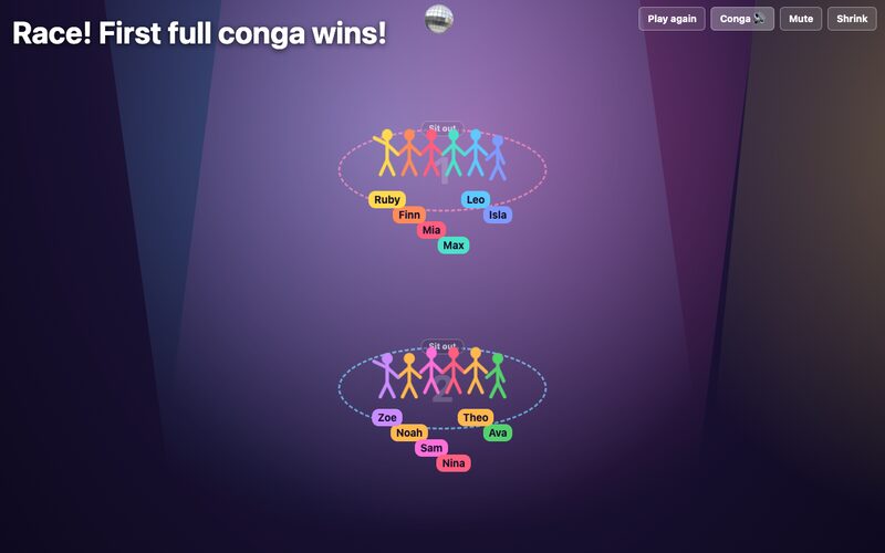 Conga Race on the big screen