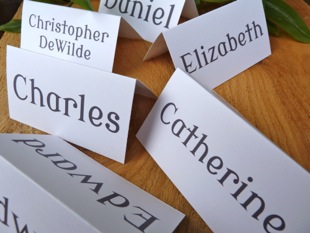 Wedding name cards