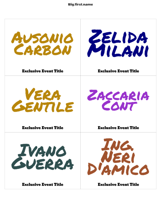 design di badge nominativo Pennarello Colorato