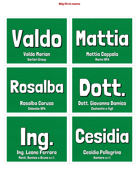 design di badge nominativo Badge Colorato