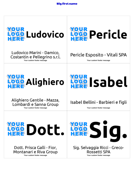 design di badge nominativo Logo Grande