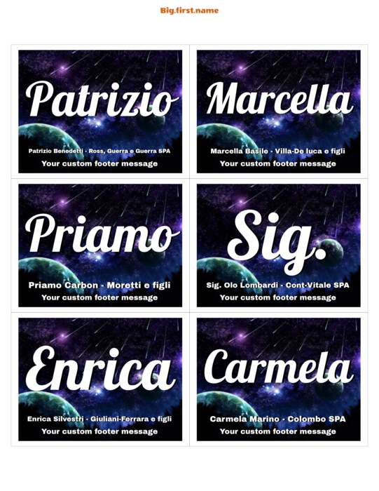 design di badge nominativo Frontiera Finale