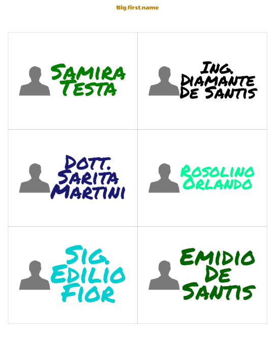 design di badge nominativo Pennarello Colorato