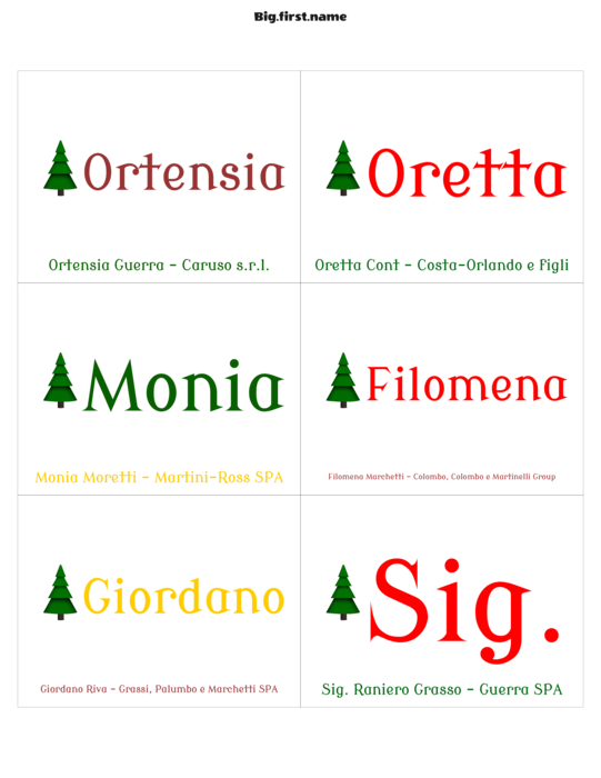design di badge nominativo Cena di Natale