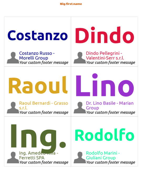 design di badge nominativo Colori Vivaci con Avatar